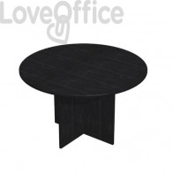 Tavolo riunione rotondo Artexport Presto 120x72h cm. nero venato frassino 60121/8