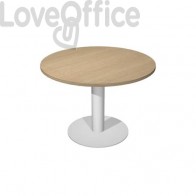 Tavolo riunione con gamba metallo Artexport Flex Ø 120 cm rovere/grigio PR12+BASE50-C