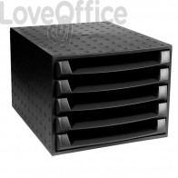cassettiera da scrivania in plastica nera Exacompta