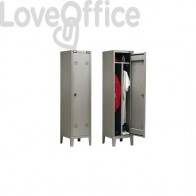 Spogliatoio Tecnical 2 a 1 posto con divisorio sporco/pulito - Acciaio 7/10 monoblocco