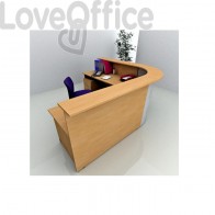 Bancone reception angolare Presto Artexport - Noce chiaro - 256x176 cm