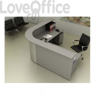 Bancone reception angolare Presto Artexport - Grigio - 256x176 cm