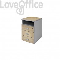 Cassettiera 3 cassetti + vano Frensy Spirit 44x52x72 cm rovere