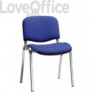 sedia attesa ignifuga di colore blu con gambe cromate