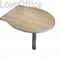 Penisola con gamba metallica Frensy Spirit 100x100x72 cm rovere