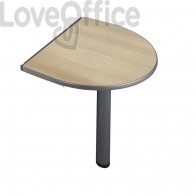 Penisola con gamba metallica Frensy Spirit 80x60x72 cm rovere