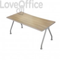 Scrivania con gambe metalliche Frensy Spirit 140x80x72 cm rovere