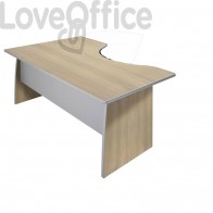 Scrivania informatica Frensy Spirit con semipenisola destra 180x100x72 cm rovere