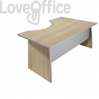 Scrivania informatica Frensy Spirit con semipenisola sinistra 160x100x72 cm rovere