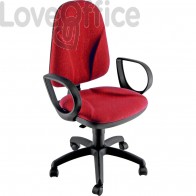 Sedia ufficio operativa rossa Salsa Unisit - polipropilene - Braccioli opzionali 