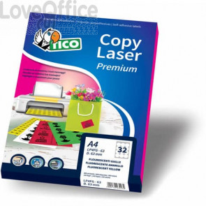 Etichette Copy Laser Fluorescenti - con angoli arrotondati - 99,1x67,7 mm - 70 fogli - Rosso - Prem.Tico Las/Ink/Fot - LP4FR-9967 (560 etichette)
