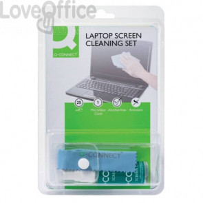 Kit pulizia laptop Q-Connect Spray da 25 ml + panno KF32158A