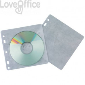 Tasca per CD/DVD Q-Connect polipropilene 120 µm con foratura (conf.40)