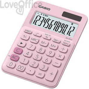 Calcolatrice da tavolo MS-20UC a 12 cifre Casio - Rosa pastello - MS-20UC-PK