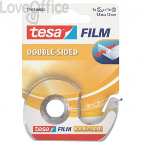 Nastro biadesivo Tesa tesafilm® 12mm x 7,5m in chiocciolina con lama in metallo Trasparente - 57912-00000-01