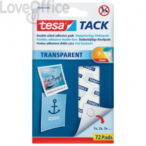 Pastiglie biadesive Tesa TACK® Pads trasparenti 1 cm² (conf.72)