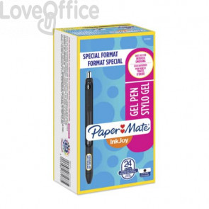 Penne a scatto Paper Mate InkJoy Gel RT - M - 0,7 mm Nero - 2077177 (special pack 24)