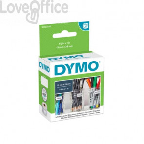 Etichette per Dymo LabelWriter - removibili - 25x13 mm - Bianco - S0722530 (Rotolo da 1000 etichette