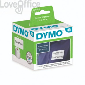 Etichette per Dymo LabelWriter permanenti - 101x54 mm - Bianco - S0722430 (n° 1 rotolo da 220 etichette)