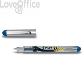 Penna Stilografica usa e getta - Blu - media - tratto 0,5 mm - V Pen Silver Pilot
