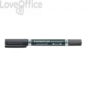 Pennarello doppia punta indelebile Nero Staedtler Lumocolor® permanent duo - 0,6-1,5 mm