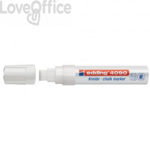 Pennarello per lavagna Bianco Edding 4090 - A Gesso Liquido - Scalpello - 4-15 mm
