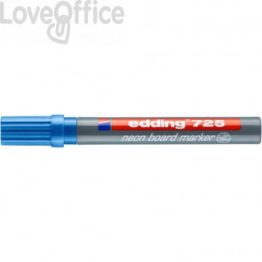 Pennarello per lavagna neon Blu - Edding 725 fluo - scalpello - 2-5 mm