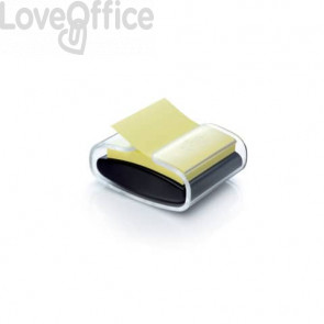 Dispenser Post-it® per foglietti adesivi 76x76 mm Z-Notes - PRO - Nero e trasparente +1 blocchetto 90 fogli Giallo Canary™