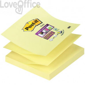 Ricariche foglietti Post-it® Super Sticky - Z-Notes - 76x76 mm (conf.12 blocchetti da 90 fogli Giallo Canary™)