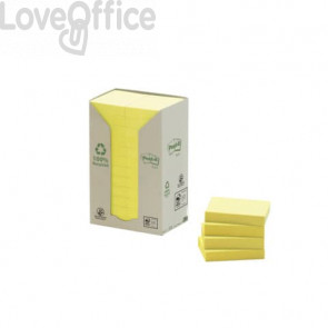 Foglietti Post-it® Notes Giallo in carta riciclata - 38x51 mm - 653-1T (conf.24 blocchetti da 100 ff)