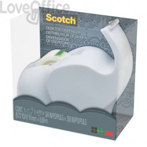Dispenser elefante per Scotch® Magic™ Emotional - Bianco + rotolo 19 mm x 8,89 m