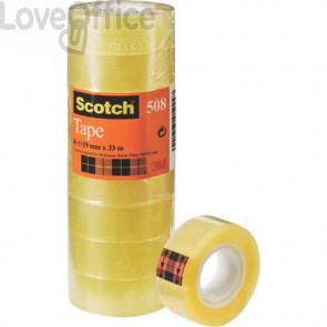 Nastri adesivi Scotch® 508 - 19 mm x 33 m - Trasparente (torre da 8 rotoli)