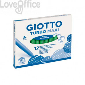 Pennarelli Turbo GIOTTO - Turbo Maxi punta larga - 1-3 mm - Verde chiaro (conf.12)