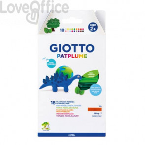 Plastilina modellabile GIOTTO Patplume - Classici E Fluo - 513100 (8x20 g + 1 coltellino)