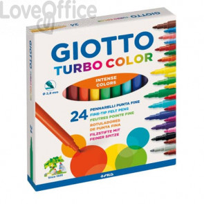 Pennarelli Turbo GIOTTO - Turbo Color punta fine - 0,5-2 mm - da 3 anni in poi (conf.24)