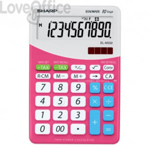 Calcolatrice da tavolo EL-M332B a 10 cifre Sharp - Rosa - SH-ELM332BPK