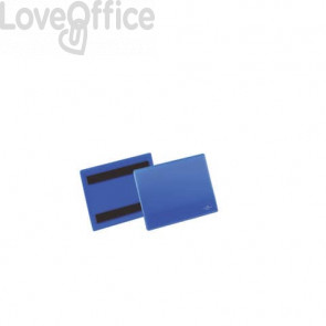 Tasche per identificazione Durable con bande magnetiche Blu - est. mm. 16,3x 12,0 cm - inserto A6 orizzontale - 175607 (conf.50)
