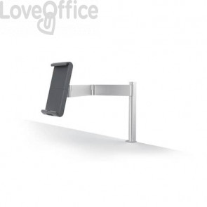 Porta tablet da tavolo Durable, morsetto e braccio di supporto estensibile Argento metallizzato 10x44x21cm - 893123