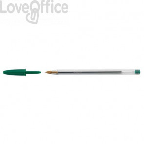 Penne a sfera Cristal® Bic - Medium Classic - Verde - 1 mm - cappuccio (conf.50)