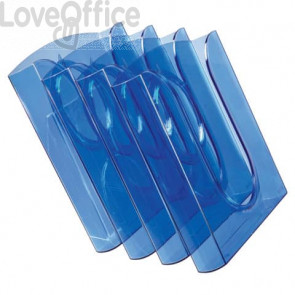 Espositore scrivania/muro/pavim. Leitz PRESENTER - polistirolo A4 verticale Azzurro traslucido - 54000134 (set da 4 vaschette)