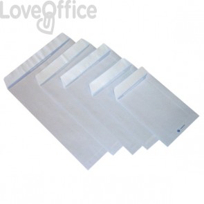 Buste a sacco con strip Pigna - Bianco - 19x26 cm - 80 g/m² - strip - 0029472 (conf.500)