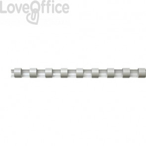 Dorsi plastici a 21 anelli Fellowes - 16 mm - 120 fogli - Bianco - 5347005 (conf.100)