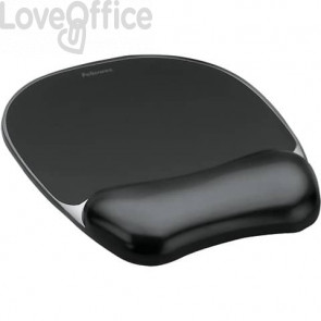 Mousepad con poggiapolsi Crystal Gel Fellowes - Nero - 23,5x23x1,5 cm - 9112101