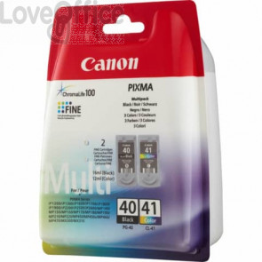 Cartucce Canon Originali 0615B043 blister Chromalife 100 PG-40 + CL-41 Nero+colore (conf.2)