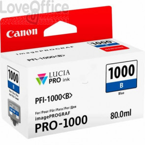 Cartuccia Originale Canon Ink-jet 0555C001 - PFI-1000B - 80 ml - Blu