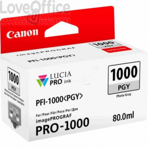 Cartuccia Originale Canon Ink-jet 0553C001 - PFI-1000PGY - 80 ml - Grigio chiaro