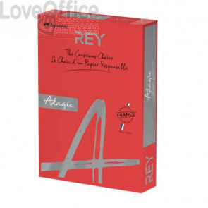 Carta colorata A3 Rosso intenso INTERNATIONAL PAPER Rey Adagio 80 g/m² - 29,7x42 cm (risma 500 fogli)