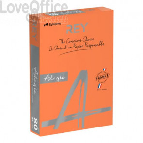 Carta colorata A4 Arancio INTERNATIONAL PAPER Rey Adagio 80 g/m² (risma 500 fogli)