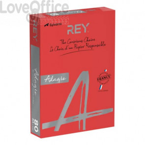 Carta colorata A4 Rosso intenso INTERNATIONAL PAPER Rey Adagio 80 g/m² (risma da 500 fogli)