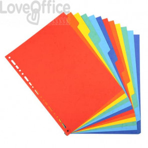 Intercalari in carta Exacompta 12 tasti colori vivaci cartoncino riciclato A4 220 g/m² - 2012E (conf.3)